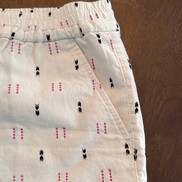 Loft White Patterned Drawstring Shorts - Picture 4 of 8